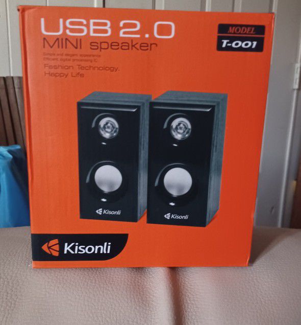 Kisonli USB Mini Speakers Wooden For Computer Or Laptop Deep Bass Loud And Clear