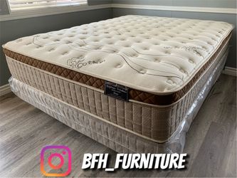 12in King Size Organic Cloud Comfort Europillow Top Mattress and Boxspring 