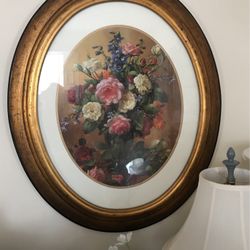 Oval Picture Of Beautiful Flowers