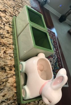 Red envelope Bunny four piece planter pots