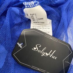 SOLY HUX Women's Sexy Heart Mesh See Through Lingerie Babydoll Sleepwear Sleeveless Ruffle