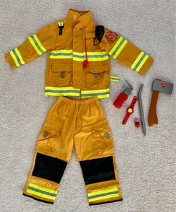 Teetot & Inc Kids Firefighter Costume Set with Accessories, Size 5-6