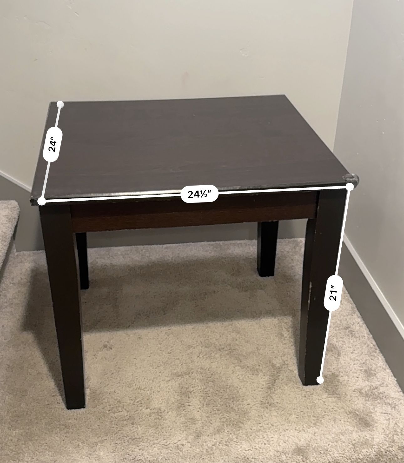 Black solid Wooden Table Dark Finish.