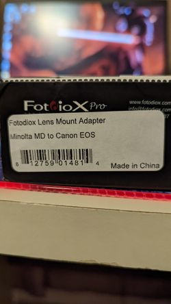 Minolta Md To Canon EOS Adapter