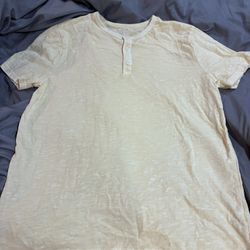 Goodfellow & Co. Men’s Size Large Butter Yellow Short Sleeve Henley NWOT