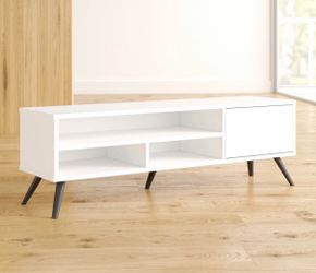 White Mid-Century Modern TV Stand