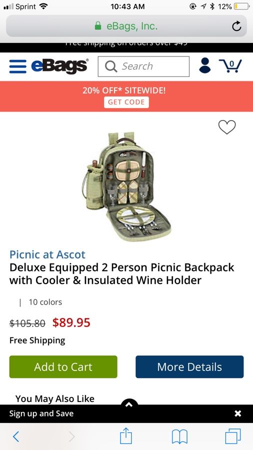 Picnic pack for 2