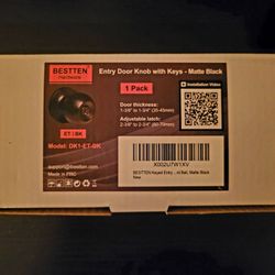 BESTTEN Keyed Entry Door Knob, Entrance Door Lock, Standard Ball