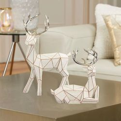 Holiday Geometric Deer, Set of 2