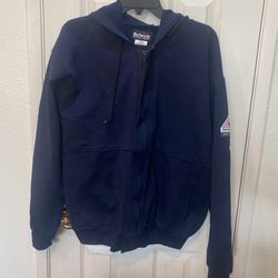 Bulwark Heavy Zipped Hoodie Navy Blue Adult Medium