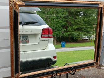 Metallic
Antique gold, And black Roasted orange framed mirror