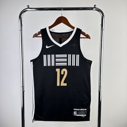 NBA Grizzlies #12 Morant Black Jersey