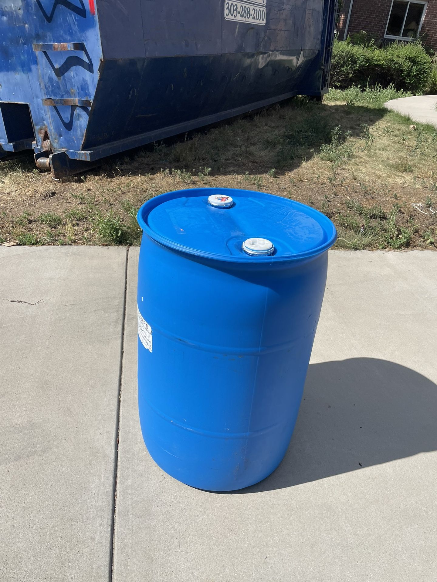 Plastic Drum - 55Gallon, Closed Top, Blue