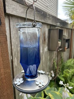 Glass Hummingbird Feeder