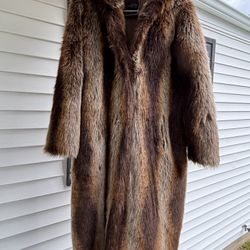 Hooded Faux Fur Womens Coat