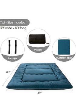 Twin XL fold up frame, Japanese futon mattress with memory foam topper