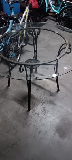 Metal Table With Glass Top
