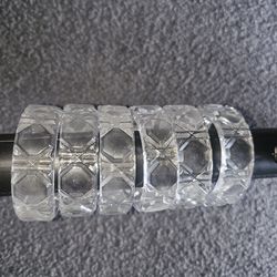 6 glass napkin rings