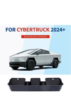 Rear Underseat Storage Compatible with (2024-IN) Tesla Cybertruck Pickup ABS Under Seat Organizer Bin (ABS - Black, 2024+ Cybertruck