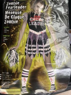 Zombie Fearleader Halloween Costume Kids Medium