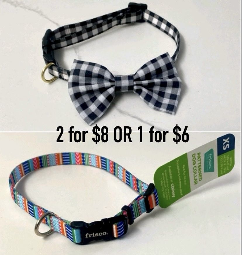 NEW - Dog Collar Or Cat Collar | Dog Bow Tie Collar | Size XS - S (each is adjustable) | 2 for $8 OR 1 for $6 *shipping available*