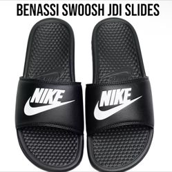 Nike Benassi Swoosh JDI Slides Men's Size 11 Black Brand New