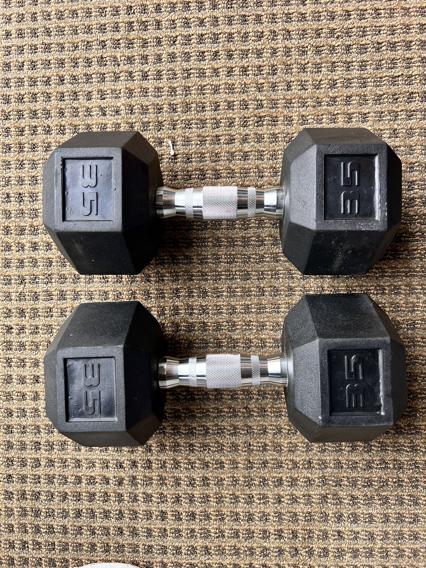 BRAND NEW PAIR 35 LB DUMBBELLS BOTH FOR $95 FOR SALE
