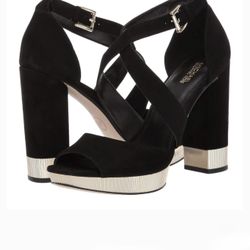 Michael Kors Valerie Metallic & Suede Platform