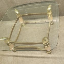 Italian Faux Tusk Brass Cocktail Table Tommaso Barbi Style