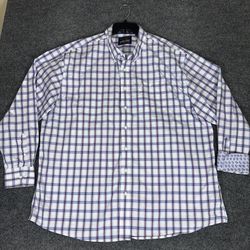Wrangler George Strait Shirt Mens 3XL Flip Cuff Plaid Long Sleeve Button Down