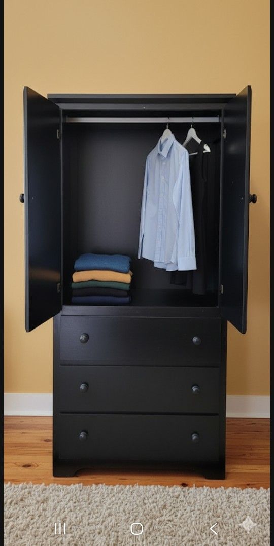 Wardrobe New Made Of Pine Wood 
