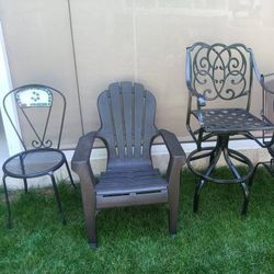 3 Outdoor Patio Chairs Various Sizes