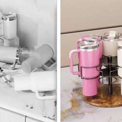 6 Slot Revolving Water Bottle Organizer Countertop Tumbler Holder Stanley Cup