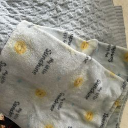 Small 30 X 40” Plush Baby Boy Toddler Blankets Set Of 2