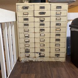 Vintage Filing Cabinet Drawer Storage 
