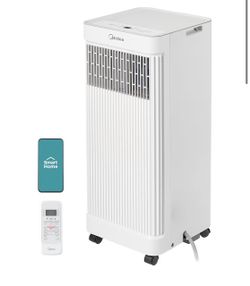 Midea 8,500 BTU ASHRAE (5,000 BTU SACC) Portable Air Conditioner, Smart Control, Cools up to 150 Sq. Ft., with Dehumidifier & Fan mode, Easy- to-use R