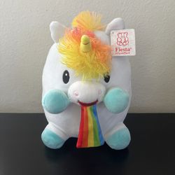 Fiesta  10" Techni Rainbow Tongue Unicorn Stuffed Plush Animal 