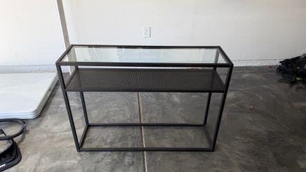 Black metal console table