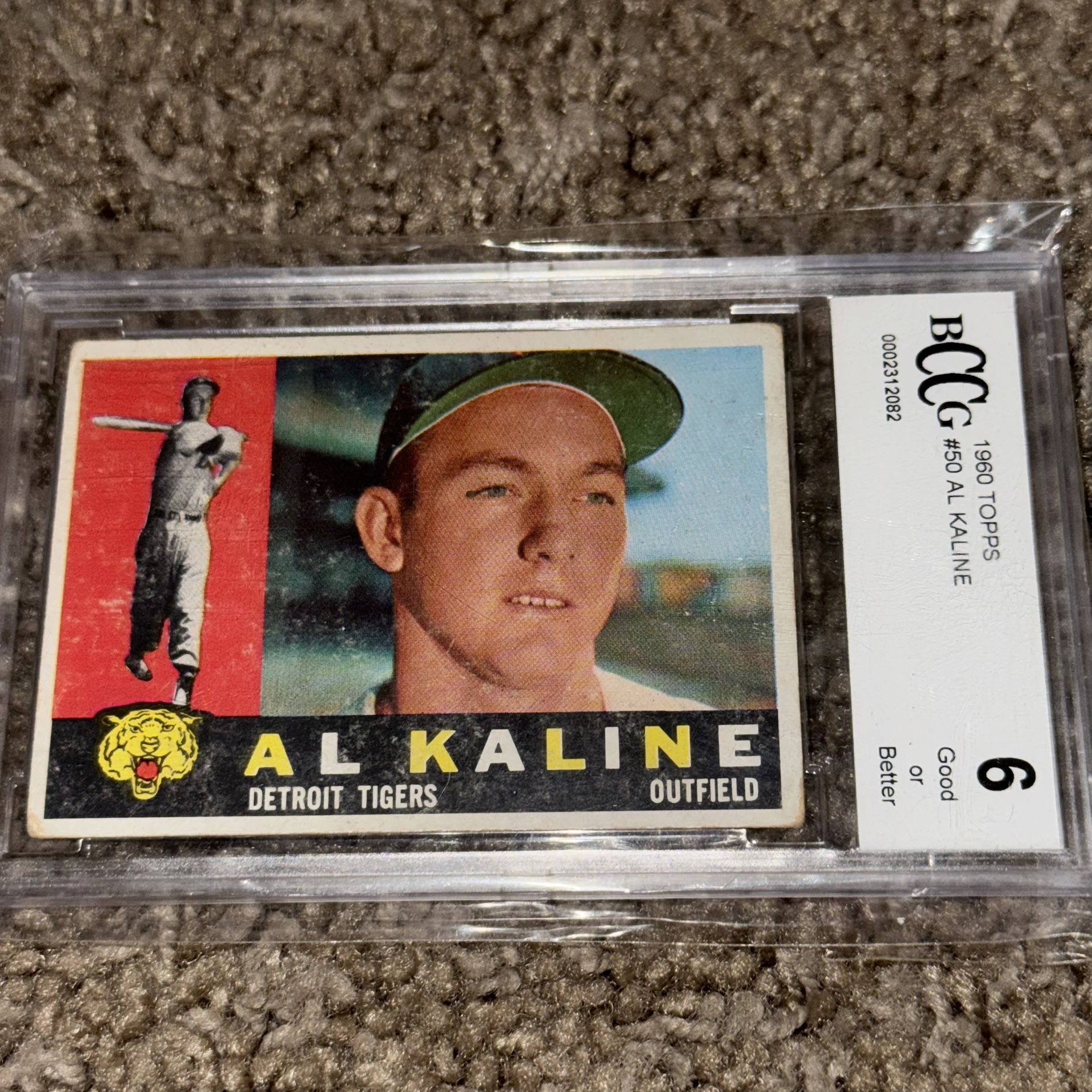 1960 Topps #50 Al Kaline Card BGS BCCG 6 Good or Better Vintage Graded Card