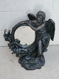 Vintage Angel Mirror Trumpet Lamp
