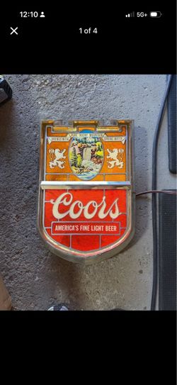 Vintage Coors Stained Glass Style Lighted Beer Sign