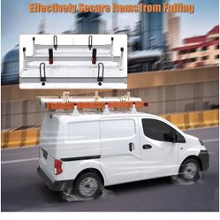 Steel Van Roof Rack Fit for Nissan NV200, Chevy City Express, 800 Ibs Cargo Van Ladder Rack 3-Bar White