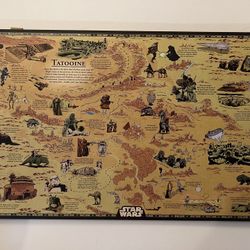 Star Wars Tatooine Wooden Wall Map