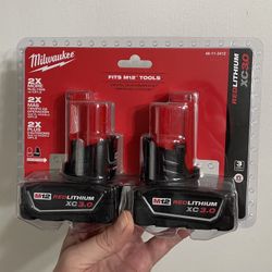 NEW 2x Pack 3 Ah Battery Set Milwaukee M12 12 Volt LiOn XC Extended Capacity Genuine 3.0 3ah