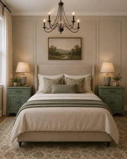 Green side tables from Ethan Allen read ad