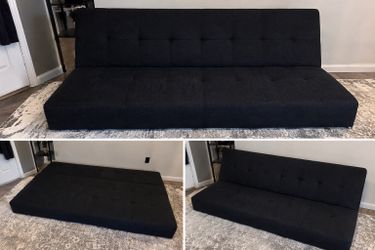 Convertible Sofa Bed – Black Fabric