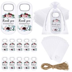 50 Sets Wedding Bottle Opener For Bridal Shower Favors Wedding Favors Birthday Party Themed Guest Gift, Handheld Bottle Opener With Tag Cards Sheer Ba