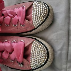 Pink Sparkle Converse Size 10 Womans 