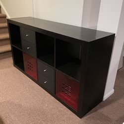 Black TV Stand With Changeable Drawers 