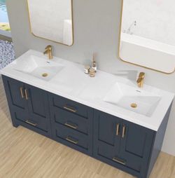 72 inch vanity top double sink new in box cultured stone